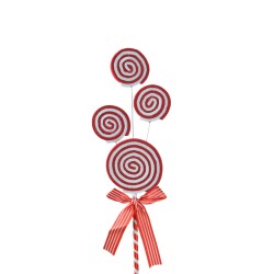 Decorazione di Natale Rebecca Mobili Muinga 54x14,5x1 Plastica Spugna Rosso Bianco