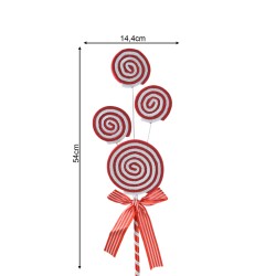 Decorazione di Natale Rebecca Mobili Muinga 54x14,5x1 Plastica Spugna Rosso Bianco