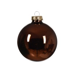 Palline per Albero di Natale Rebecca Mobili Ptelea Ø 8 Vetro Marrone SET 16 pz