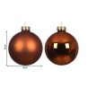 Palline per Albero di Natale Rebecca Mobili Arbey Ø 8 Vetro Arancione Scuro SET 16 pz