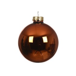 Palline per Albero di Natale Rebecca Mobili Arbey Ø 8 Vetro Arancione Scuro SET 16 pz