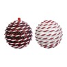 Palline per Albero di Natale Rebecca Mobili Bayd Ø 8 Plastica Spugna Rosso Bianco SET 2 pz