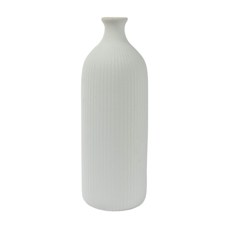 Vaso Decorativo Rebecca Mobili Bilinga 40,5x14x14 Gres Bianco