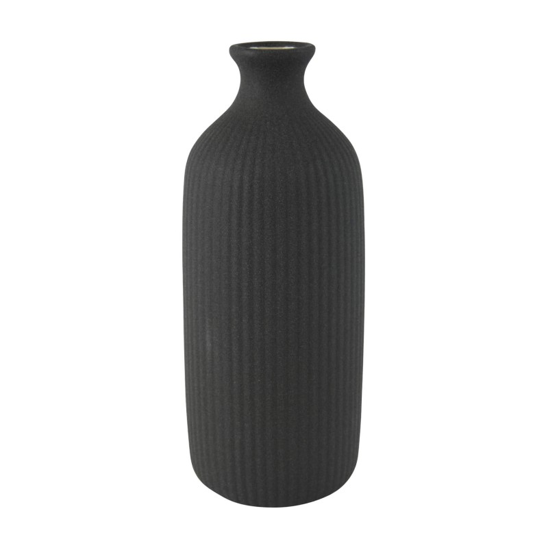 Vaso Decorativo Rebecca Mobili Scarlina 40,5x14x14 Gres Nero