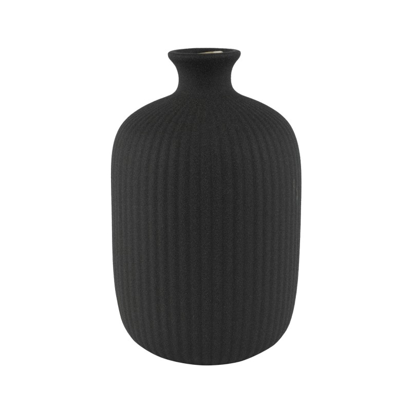 Vaso Decorativo Rebecca Mobili Stenocero 25x16x16 Gres Nero