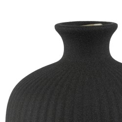 Vaso Decorativo Rebecca Mobili Stenocero 25x16x16 Gres Nero