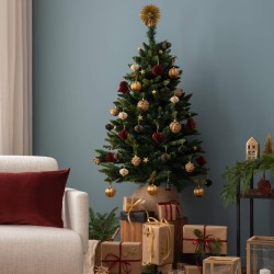 Gonna per Albero di Natale Rebecca Mobili Blighia 25x68x68 Juta Beige