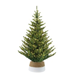 Gonna per Albero di Natale Rebecca Mobili Balang 28x57x57 Alga marina Marrone Bianco