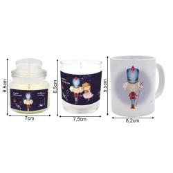 Set tazza tema "Sogno incantato" e 2 candele profumate fragranza gelsomino