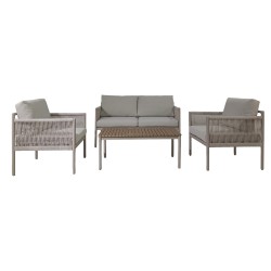 Tuinlounge Rebecca Mobili Makopa 68x135x67 Aluminium PE Lichtgrijs Bruin Modern SET 4 stk