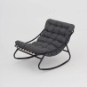 Rocking Chair Rebecca Mobili Maskat 74x78x101 Steel Polyester Grey Modern