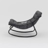 Rocking Chair Rebecca Mobili Maskat 74x78x101 Steel Polyester Grey Modern