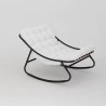 Rocking Chair Rebecca Mobili Qatran 74x78x101 Steel Polyester White Grey Modern