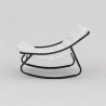 Rocking Chair Rebecca Mobili Qatran 74x78x101 Steel Polyester White Grey Modern