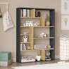 Estante Rebecca Mobili Farako 123,5x90x22 Aglomerado Cinza Escuro Marrom Claro Moderno