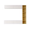 Wall Unit Rebecca Mobili Hilba 143,5x169x26 Chipboard White Light Brown Modern SET 3 pcs