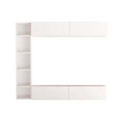 Estante de Parede Rebecca Mobili Kadab 143,5x169x26 Aglomerado Branco  Moderno CONJUNTO 3 pçs