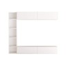 Mueble de pared Rebecca Mobili Kadab 143,5x169x26 Tablero de partículas Blanco Moderno CONJUNTO 3 pzs