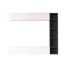 Wall Unit Rebecca Mobili Tamael 143,5x169x26 Chipboard White Dark Grey Modern SET 3 pcs