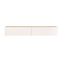 Mobile TV Sospeso Rebecca Mobili Jatara 29,5x180x31,5 Truciolato Bianco Rovere Chiaro Moderno
