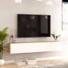 Hängendes TV-Möbel Rebecca Mobili Jatara 29,5x180x31,5 Spanplatte Weiß Hellbraun Modern