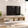 Hängendes TV-Möbel Rebecca Mobili Jatara 29,5x180x31,5 Spanplatte Weiß Hellbraun Modern