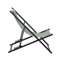 Silla Reclinable Plegable Rebecca Mobili Lokta 93x58x92 Poliéster Aluminio Verde Gris Oscuro