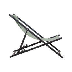 Sedia a Sdraio Pieghevole Rebecca Mobili Lokta 93x58x92 Poliestere Alluminio Verde Grigio Scuro
