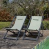 Vouwbare ligstoel Rebecca Mobili Lokta 93x58x92 Polyester Aluminium Groen Donkergrijs