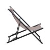 Klappbare Liegestuhl Rebecca Mobili Sarson 93x58x92 Polyester Aluminium Beige Dunkelgrau