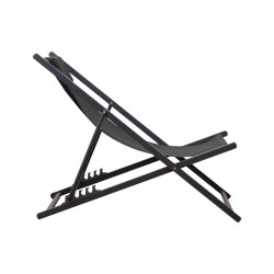 Chaise Longue Pliable Rebecca Mobili Atis 93x58x92 Polyester Aluminium Gris Foncé