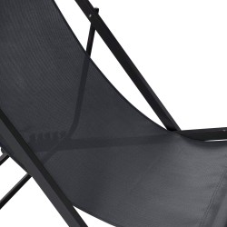 Chaise Longue Pliable Rebecca Mobili Atis 93x58x92 Polyester Aluminium Gris Foncé