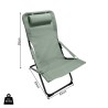 Foldable Deck Chair Rebecca Mobili Sindian 88x63x83 Polyester Steel Green Dark Grey