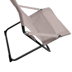 Klappbare Liegestuhl Rebecca Mobili Tamatim 88x63x83 Polyester Stahl Beige Dunkelgrau