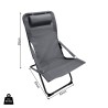 Foldable Deck Chair Rebecca Mobili Ukpa 88x63x83 Polyester Steel Dark Grey