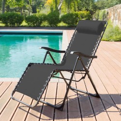 Liegestuhl Zero Gravity Rebecca Mobili Cherymoya 113x66x104 Polyester Stahl Dunkelgrau