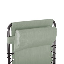 Zero Gravity Deck Chair Rebecca Mobili Jais 113x66x104 Polyester Steel Green Dark Grey