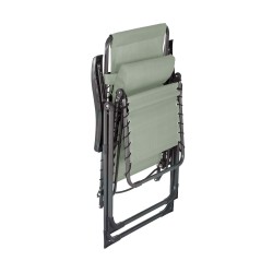Liegestuhl Zero Gravity Rebecca Mobili Jais 113x66x104 Polyester Stahl Grün Dunkelgrau