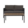 Salotto da Giardino Rebecca Mobili Felfel 68x135x67 Alluminio PE Grigio Scuro Marrone Moderno SET 4 pz