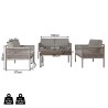 Tuinlounge Rebecca Mobili Makopa 68x135x67 Aluminium PE Lichtgrijs Bruin Modern SET 4 stk