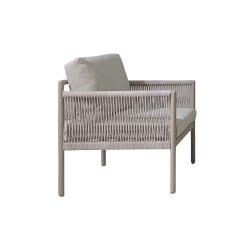 Gartenlounge Rebecca Mobili Makopa 68x135x67 Aluminium PE Hellgrau Braun Modern SET 4 stk