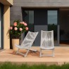 Leżak Rebecca Mobili Azan 79x48x90 Stal Polirattan Szary ZESTAW 2 stk