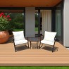 Sedie a Dondolo con Tavolino Rebecca Mobili Niangon 88x66,5x90 Acciaio Polyrattan Marrone Nero SET 3 pz