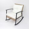 Rocking Chairs with Table Rebecca Mobili Niangon 88x66,5x90 Steel Polyrattan Brown Black SET 3 pcs