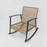 Rocking Chairs with Table Rebecca Mobili Niangon 88x66,5x90 Steel Polyrattan Brown Black SET 3 pcs