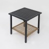 Sedie a Dondolo con Tavolino Rebecca Mobili Niangon 88x66,5x90 Acciaio Polyrattan Marrone Nero SET 3 pz