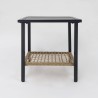 Schaukelstühle mit Tisch Rebecca Mobili Niangon 88x66,5x90 Stahl Polyrattan Braun Schwarz SET 3 stk