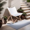 Chaise de Réalisateur Rebecca Mobili Mukwa 84x69x74 Bois Polyester Marron Blanc