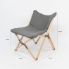 Regiestuhl Rebecca Mobili Mukwa 84x69x74 Holz Polyester Braun Weiß