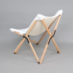 Silla de Director Rebecca Mobili Mukwa 84x69x74 Madera Poliéster Marrón Blanco